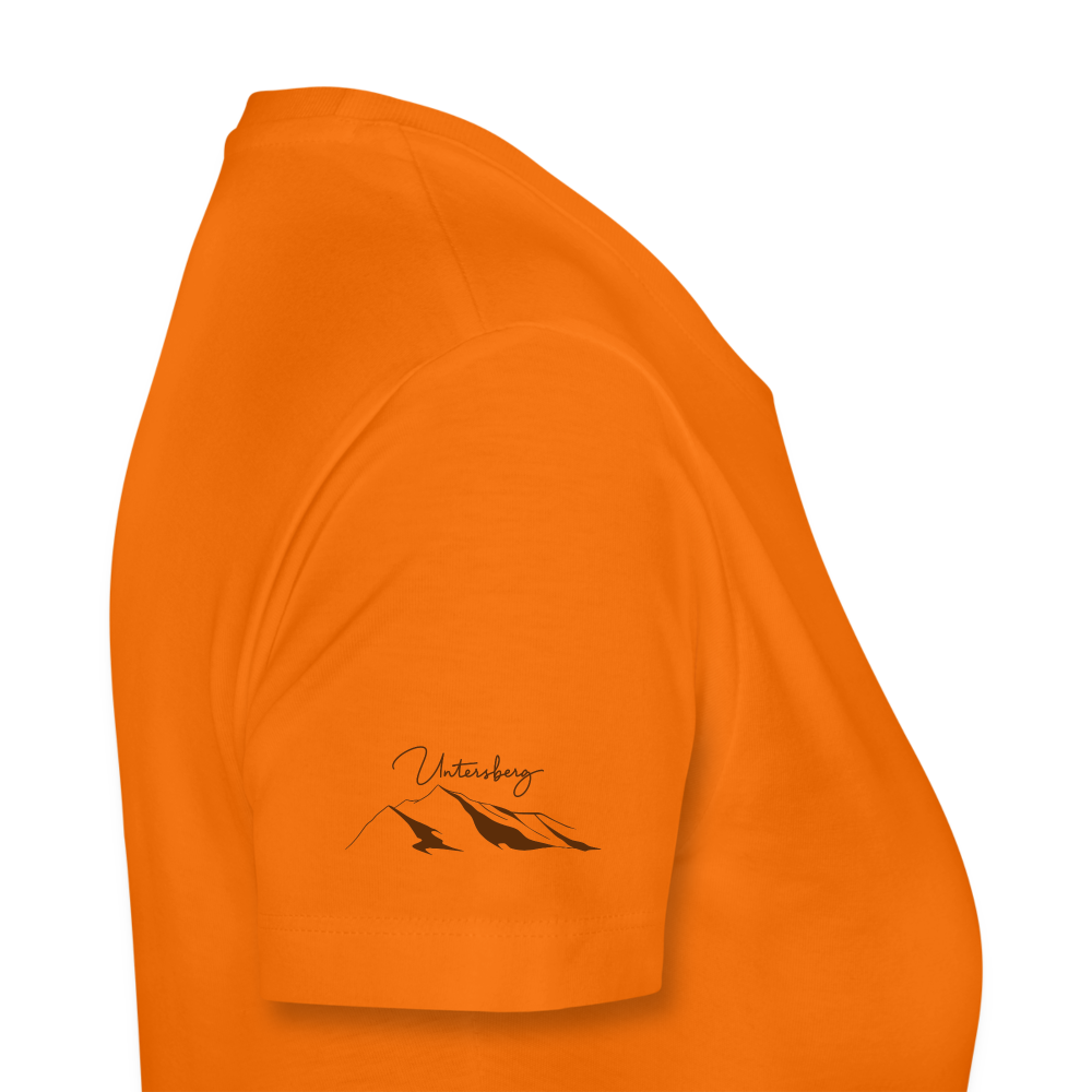 Frauen Premium T-Shirt in Orange Untersberg" 4xDruck in edelbraun - Orange
